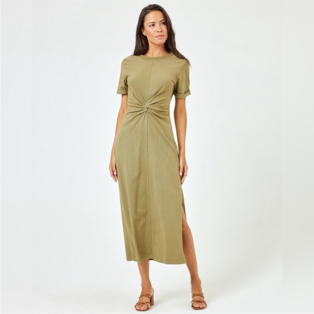 L*Space Olive Green Midi Twist-Knot Dress